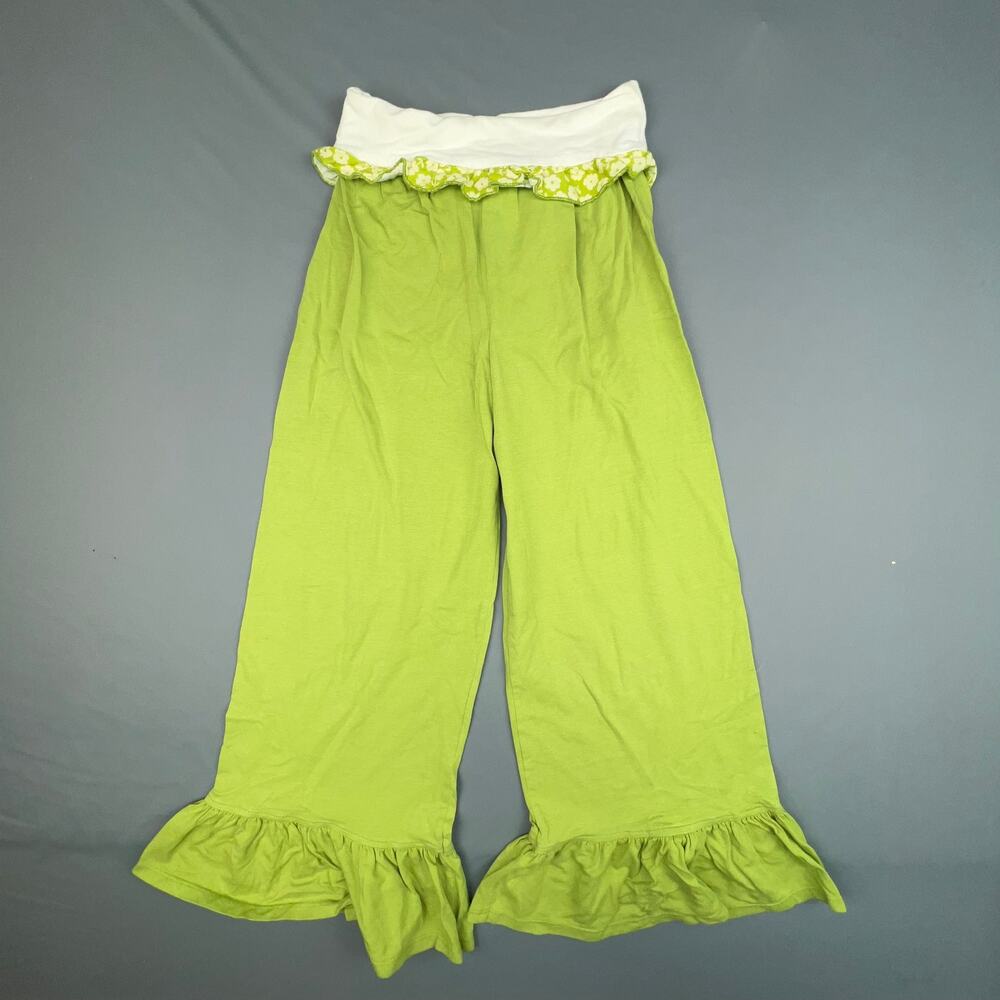 Persnickety Girls Lime Green Ruffle Pants 12 Years Made in USA